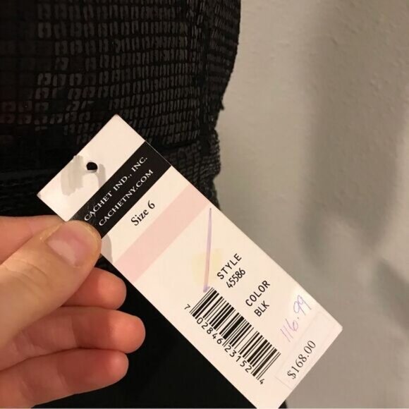 Black Cachet Halter Sequin Dress - Picture 5 of 13